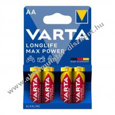 Varta LONGLIFE Max Power AA (LR6) 1,5V 4db/csomag Alkali-Mang�n