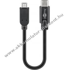 Goobay USB-C� - Micro-B 2.0 USB 2.0 k�bel fekete