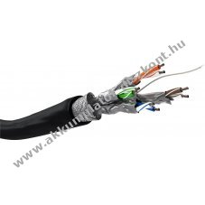 Goobay CAT 6 k�lt�ri h�l�zati k�bel SFTP 100m fekete CCA AWG 26/7 PE k�peny