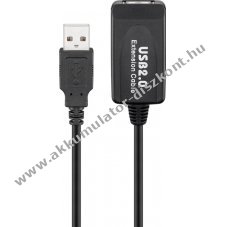 Goobay akt�v USB 2.0 hosszabb�t� k�bel 10m fekete 0,5A 480Mbit/s
