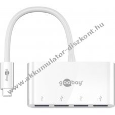 Goobay 4-Port USB-C Multiport-Adapter USB 3.0 USB-A csatlakoz�kkal