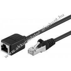 Goobay CAT 5e F/UTP h�l�zati hosszabb�t� k�bel 5m fekete RJ45 csatlakoz�kkal