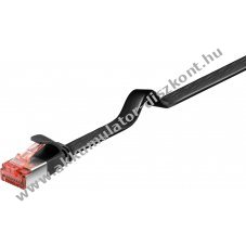 Goobay CAT6 lapos patchk�bel U/FTP 3m fekete