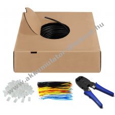 Goobay CAT 6 k�lt�ri h�l�zati k�bel szett 305m CCA AWG 24/1 PE fekete