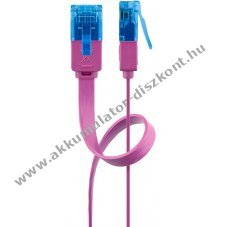 Goobay CAT 6A lapos patchk�bel U/UTP 0,5m lila