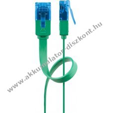 Goobay CAT 6A lapos patchk�bel U/UTP 1m z�ld