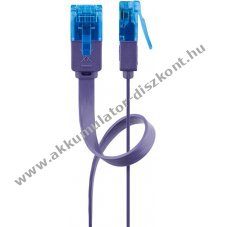 Goobay CAT 6A lapos patchk�bel U/UTP 1m lila