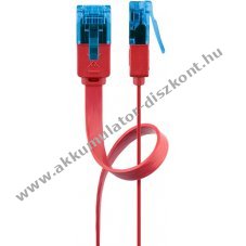 Goobay CAT 6A lapos patchk�bel U/UTP 3m piros