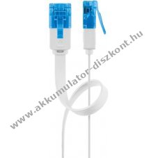 Goobay CAT 6A lapos U/UTP h�l�zati k�bel 2x RJ45 1,5x6mm feh�r
