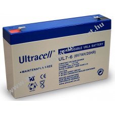 Ultracell MP7-6 Akkumul�tor 6V 7Ah 151x34x100 LC-R067R2P �lom