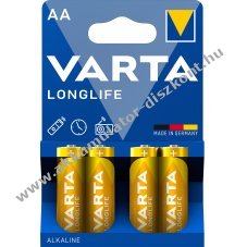 Varta Longlife alk�li 4106 LR06 AA Mignon ceruza elem 4db/csomag