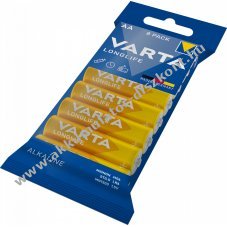 Varta Longlife Extra 4106-LR06 AA Mignon ceruza elem 8db/csomag alk�li