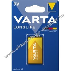 Varta Longlife 9V 6LR61 E-Block elem 1db/csomag alk�li