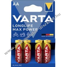 Varta Longlife MAX Power Max Tech 4706-LR6 AA Mignon ceruza 4db/csomag elem alk�li