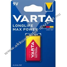 Varta LONGLIFE Max POWER 4722 6LR61 9V elem 1db/csomag alk�li