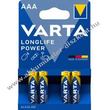 Varta Longlife Power LR03 AAA (Micro) 4903 4db/csomag alk�li elem