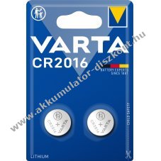 Varta CR 2016 3V gombelem 2db/csomag l�tium