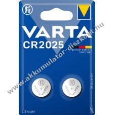 Varta CR2025 3V gombelem 2db/csomag l�tium