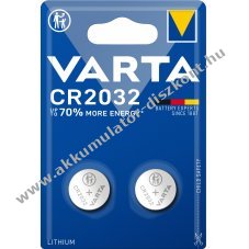 Varta CR2032 3V gombelem 2db/csomag l�tium
