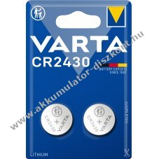 Varta CR2430 3V 2db/csomag gombelem l�tium