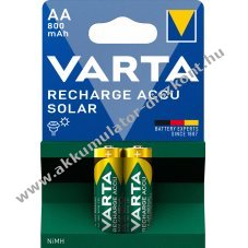 Varta Recharge Solar HR6 AA Mignon ceruza Akkumul�tor 1,2V 800mAh 2db/csomag NiMH