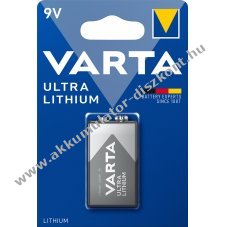 VARTA Ultra 6LR61 MN1604 9V 1200mAh elem 1db/csomag l�tium