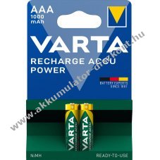 Varta Accu Rechargeable 5703 HR AAA (mikro) Akkumul�tor 1.2V 1000mAh 2db/csomag NiMH