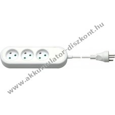 Goobay 3-as eloszt� 1,5m feh�r d�n t�pus K csatlakoz�hoz