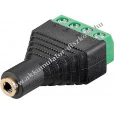 Goobay 4 t�s csatlakoz� termin�lblokk 3,5mm sztere� jack aljzathoz csavaros r�gz�t�ssel