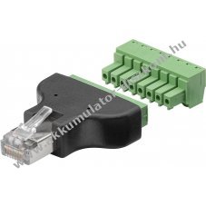 Goobay 8 t�s termin�lblokk RJ45 csatlakoz�val csavaros r�gz�t�ssel