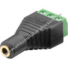 Goobay 3-t�s termin�lblokk 3,5mm sztere� jack aljzattal csavarr�gz�t�ssel