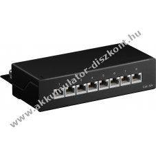 Goobay CAT 6a Mini asztali patchpanel 8 port STP �rny�kolt fekete