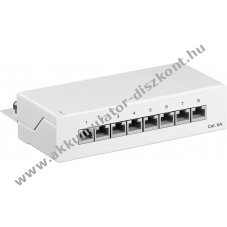Goobay CAT 6a Mini asztali patchpanel 8 port STP feh�r