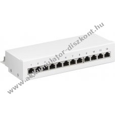 Goobay CAT 6 Mini asztali patch panel 12 port STP f�m h�z feh�r