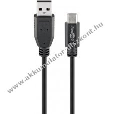 Goobay USB-C k�bel USB-A csatlakoz�val 3m USB 2.0 480 Mbit/s 0,5 A 2,5 W