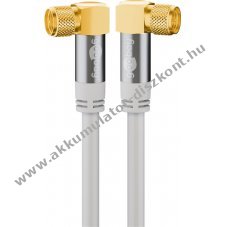 Goobay SAT antennak�bel 4x �rny�kolt aranyozott F csatlakoz� 90� 5m