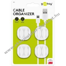 Goobay k�belrendez� 3 rekeszes feh�r 4db/csomag