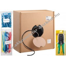 Goobay CAT 6A k�lt�ri h�l�zati k�bel szett 305m U/UTP AWG24/1 fekete