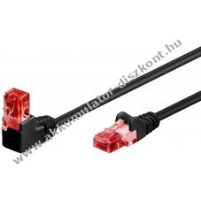 Goobay CAT 6 patchk�bel 2m 1x 90� sz�gletes U/UTP fekete CCA