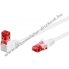 Goobay CAT 6 patchk�bel 5m 1x 90� sz�gben U/UTP feh�r CCA