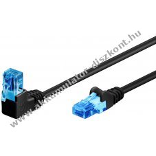 Goobay CAT 6A patchk�bel 1m 1x 90� sz�gletes U/UTP fekete CCA