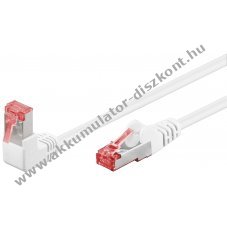 Goobay CAT 6 h�l�zati k�bel 0,25m 1x 90� sz�g� S/FTP feh�r