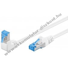 Goobay CAT 6A h�l�zati k�bel 5m 90�-os RJ45 S/FTP LSZH feh�r