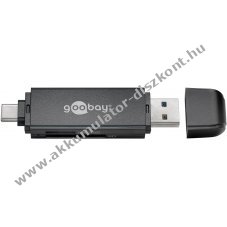 Goobay USB 3.0 USB-C 2in1 k�rtyaolvas� microSD SD 2 foglalattal