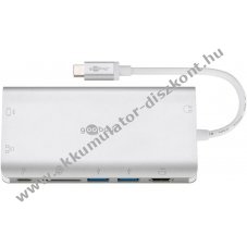 Goobay USB-C Premium-Multiport-Adapter HDMI 2x USB-A SD microSD Ethernet 3,5mm