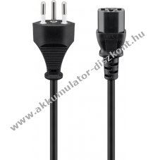Goobay K�bel 1,8m fekete Schweiz-Stecker C13 k�sz�l�kcsatlakoz�val