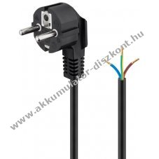 Goobay 1,8m v�d��rintkez�s k�bel 3x0,75 mm2 90� csatlakoz�val fekete