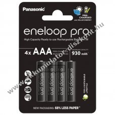 Panasonic eneloop Pro BK-4HCDE/4CP AAA (mikro) Akkumul�tor 1,2V 930mAh 4db/csomag NiMH