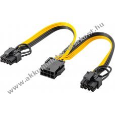 Goobay t�pk�bel 8 t�s aljzat 2x 6+2 t�s PCIe Y adapterhez