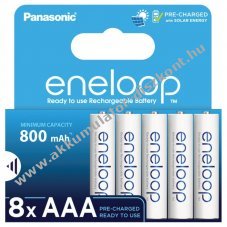 Panasonic eneloop AAA Akkumul�tor 1,2V 800mAh 8db/csomag BK-4MCDE/8HH NiMH